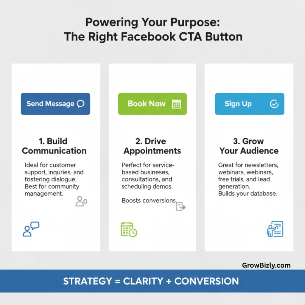 CTA Buttons for marketing strategy in facebook