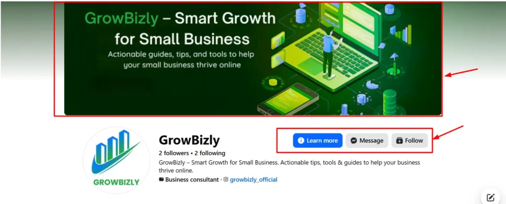 Cover photo used for lead magnet and CTA in Facebook Page Optimization