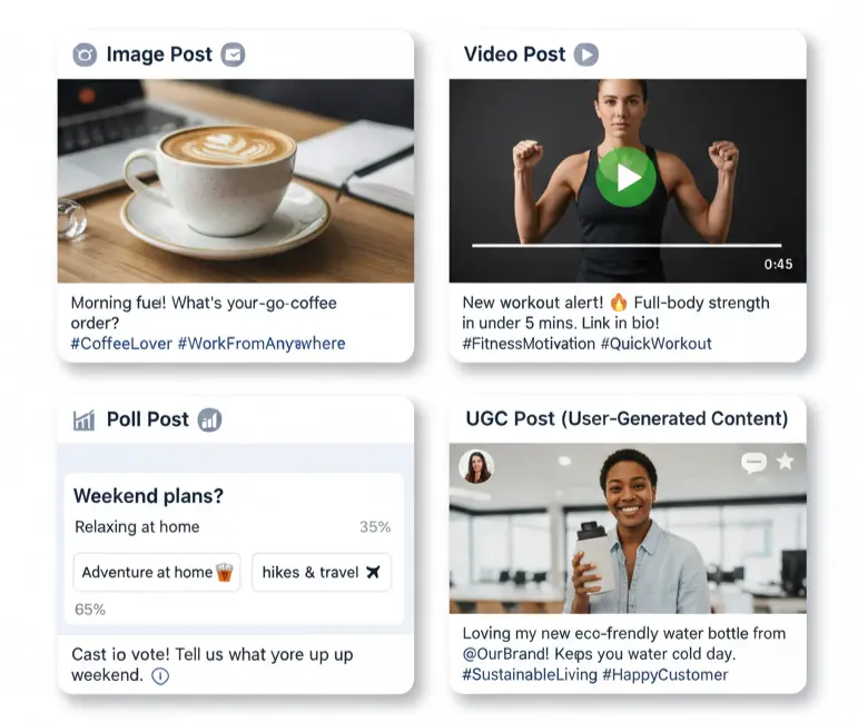Examples of engaging Facebook content for business page optimization
