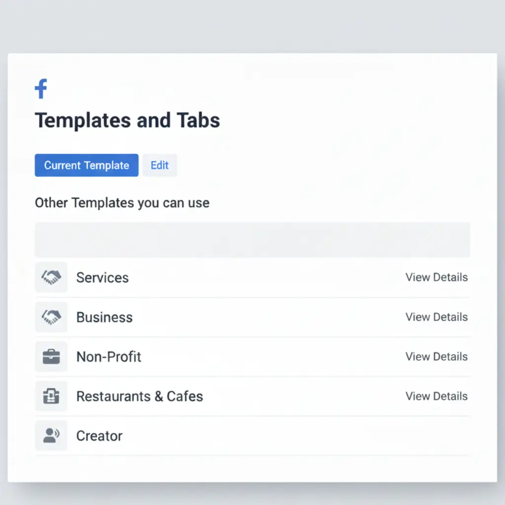 Facebook Page Optimization Choosing the right page template