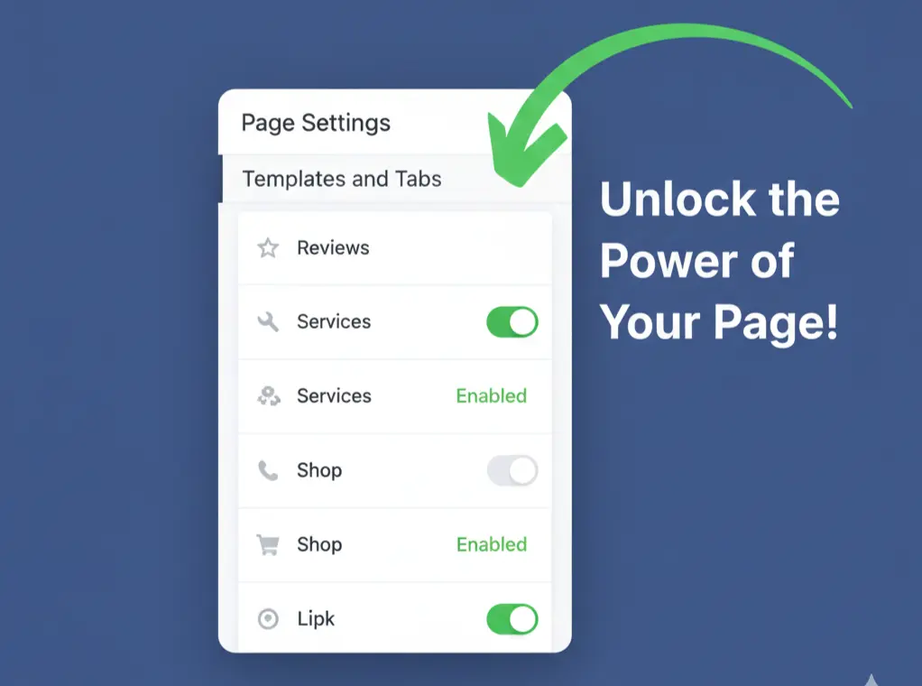Facebook Page Optimization Enabling key page tabs
