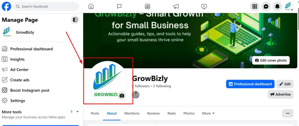 Facebook Page Optimization High-resolution profile picture