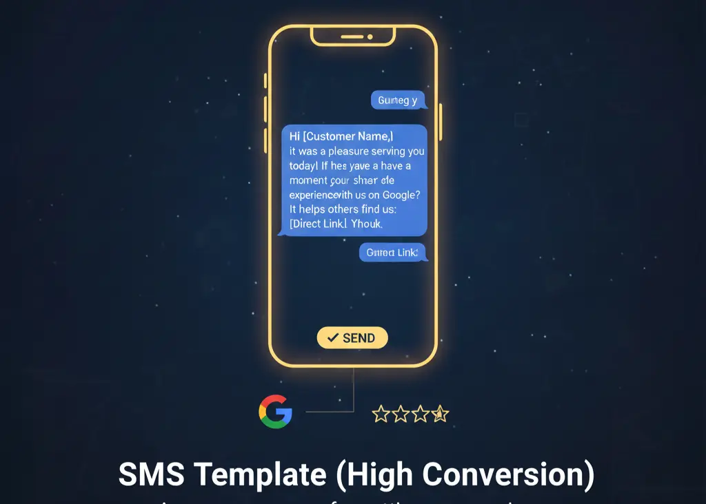 SMS Template for how to get 5-star reviews on Google