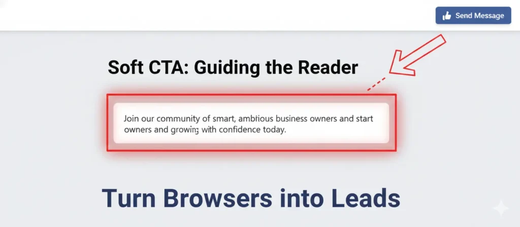Soft call-to-action placement in Facebook About section